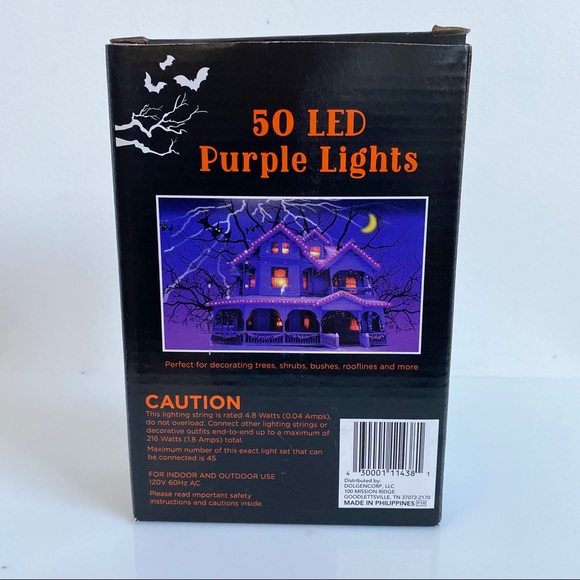 String of 50 purple LED lights. Indoor or outdoor. String to string. - Picture 2 of 5